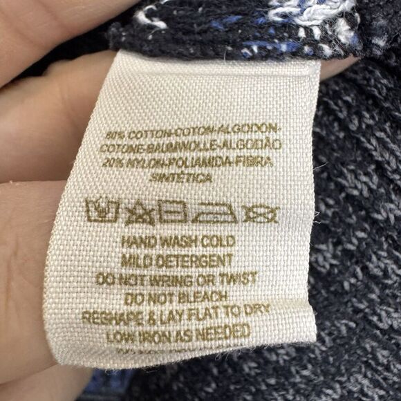 Y2K Free People Fair Isle Knit Cropped Sweater Size M Blue Gray Boho Nordic - Picture 5 of 5